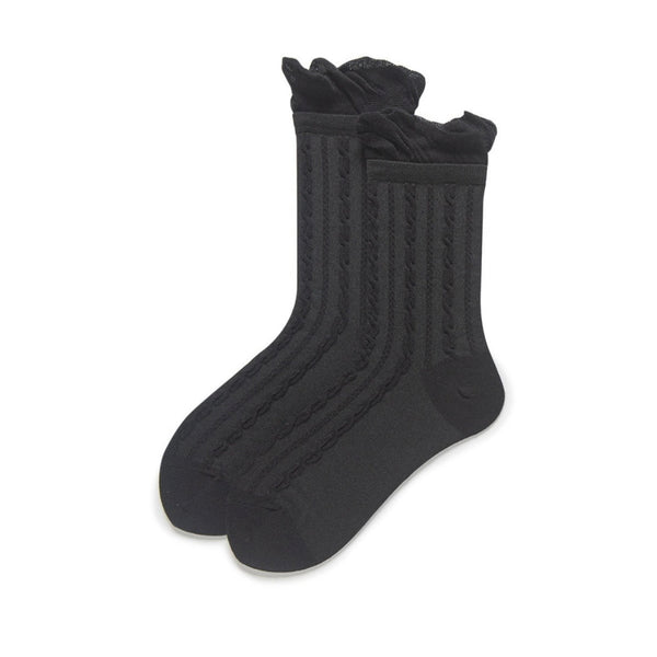 Lightweight Knit Cuff Crew Socks