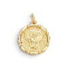 14K Gold Filled Angel Pendant Round Disc Charm