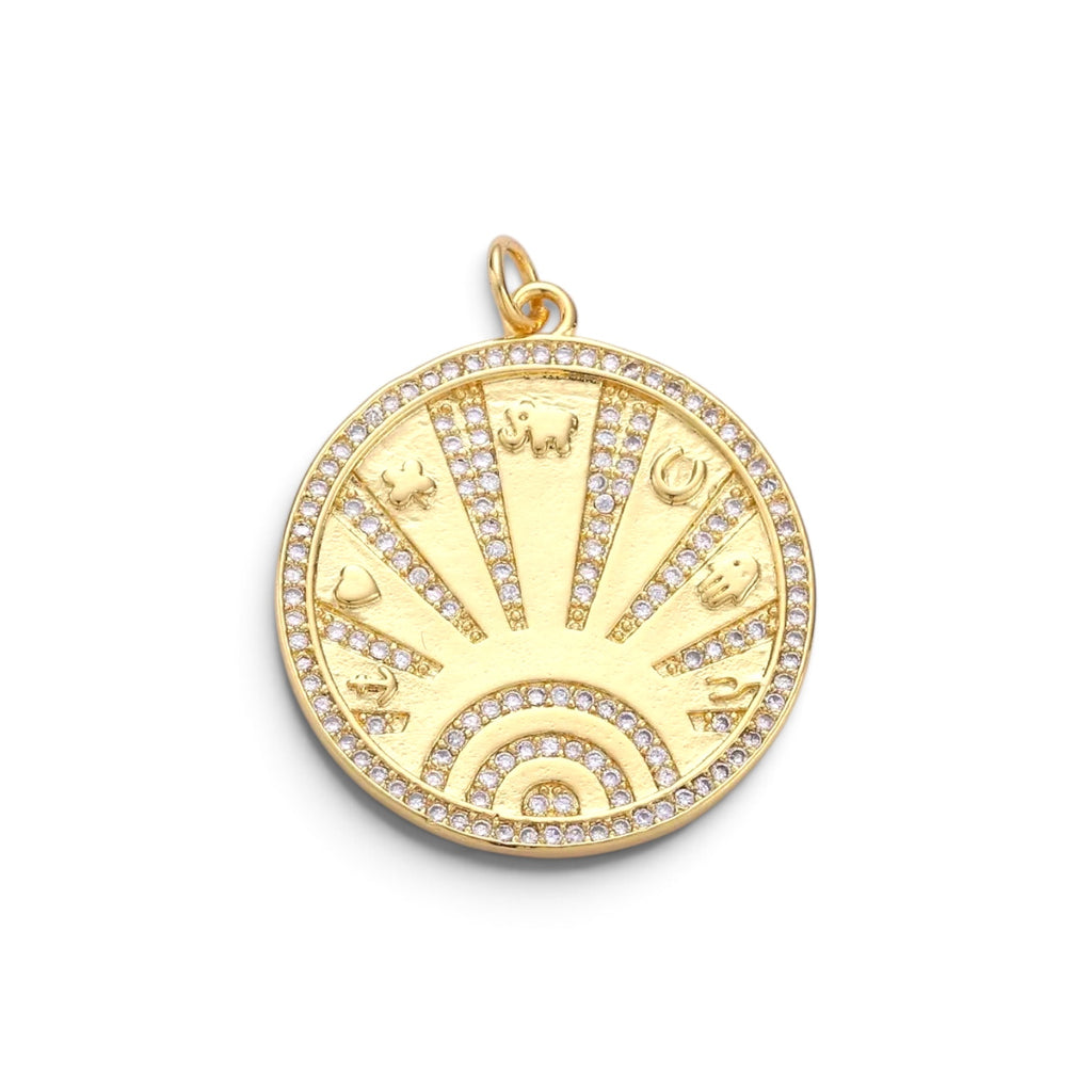Gold Lucky Coin Talisman Charm Pendant