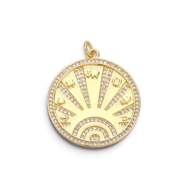 Gold Lucky Coin Talisman Charm Pendant