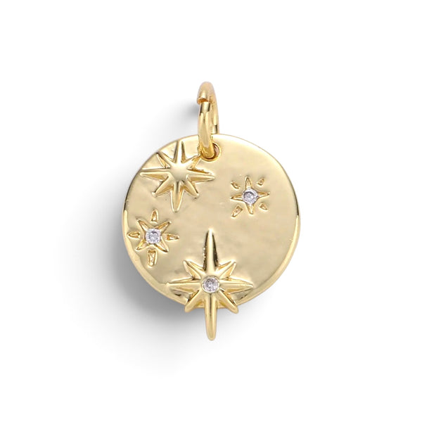 Micro Pave Starry Night Round Charm