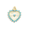 Gold Filled Turquoise Sunburst Heart Charm
