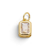 16K Gold Filled 12mm Clear Baguette CZ Bezel Charm