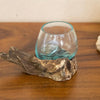 Blown Glass Vase On Chinaberry Wood