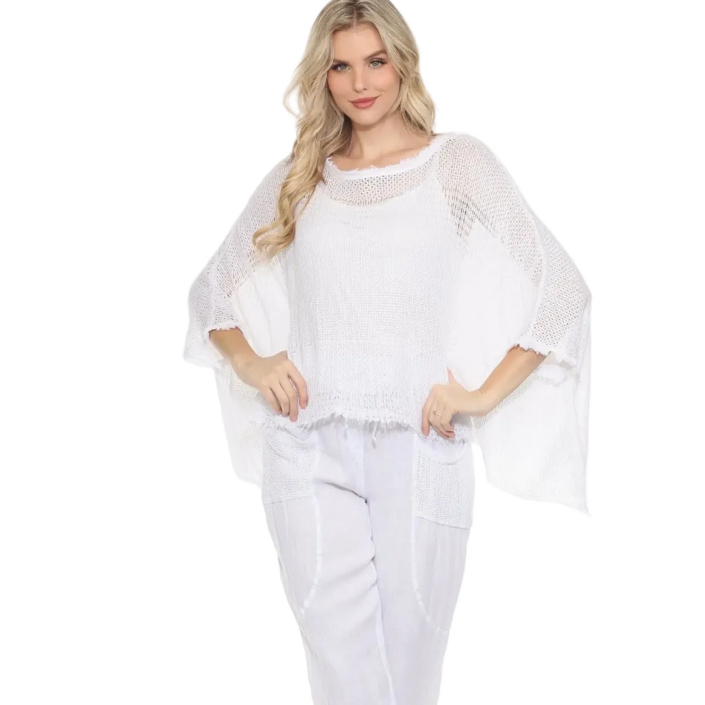 Linen Fishnet Top With Tank