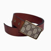 Upcycled LV or Gucci Leather Belt with Removable Buckle