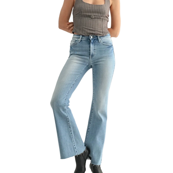 Mid Rise Straight Bootcut Jeans by Just Black Denim