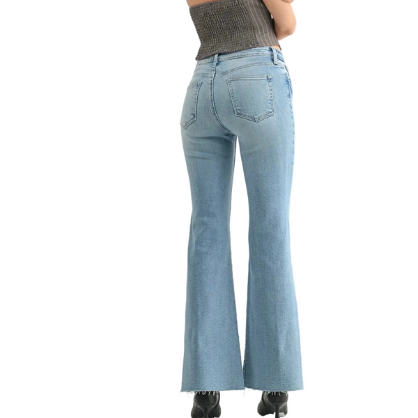 Mid Rise Straight Bootcut Jeans by Just Black Denim