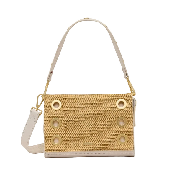 Hammitt Montana Raffia Calla Lily White Shoulder/Crossbody Purse