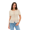 Margot Mixed Media Peplum Top