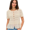 Margot Mixed Media Peplum Top