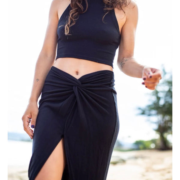 Live Aloha Black Knot Skirt