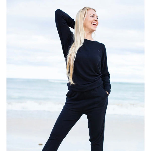 Live Aloha Soft Simple Wave Crew Sweater