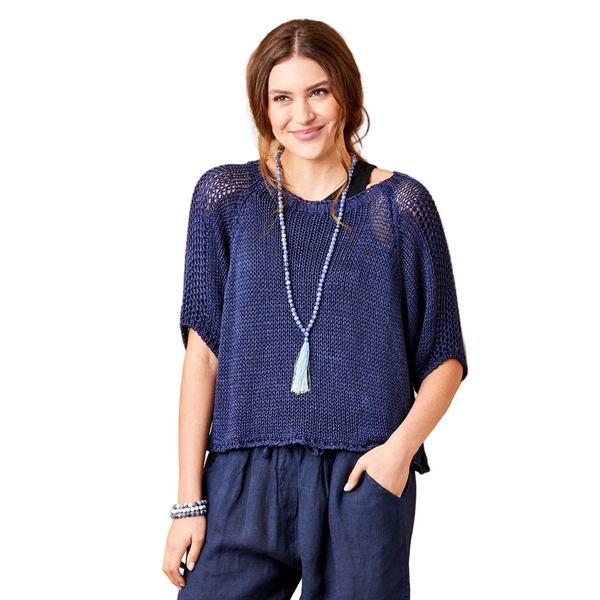 Jacky Cotton Crochet Knit Sweater