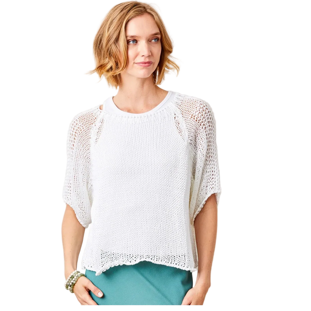 Jacky Cotton Crochet Knit Sweater