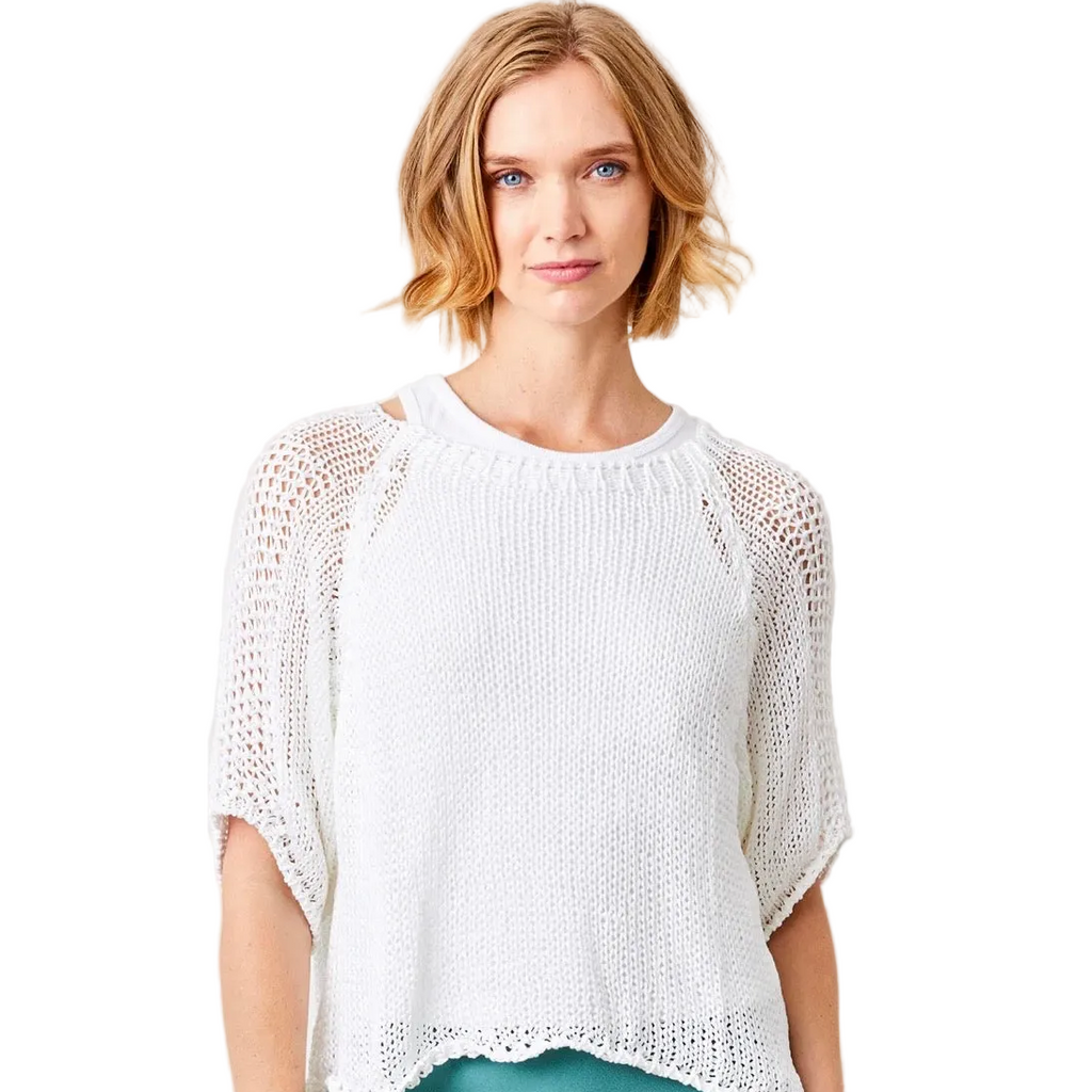 Jacky Cotton Crochet Knit Sweater