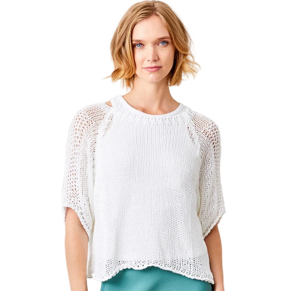 Jacky Cotton Crochet Knit Sweater
