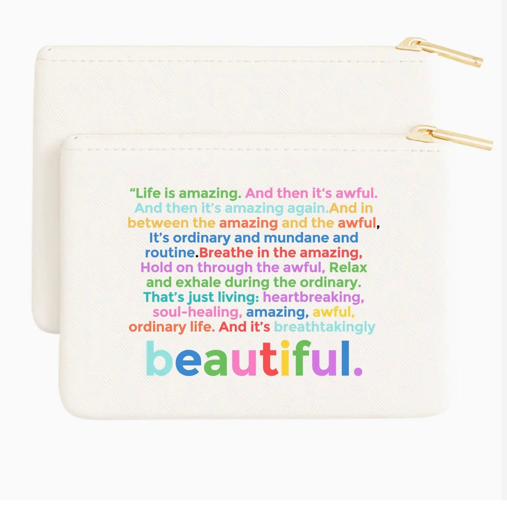 Life Is Amazing Colorblock Pouch