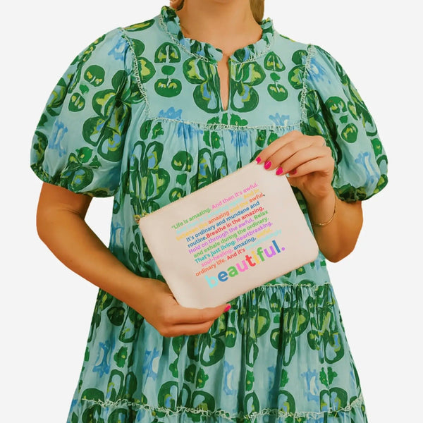 Life Is Amazing Colorblock Pouch