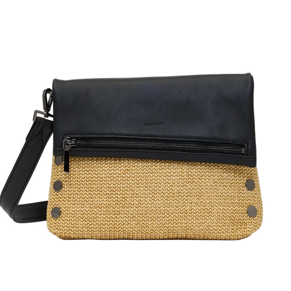 Hammitt Medium Noir Smooth Raffia Bag