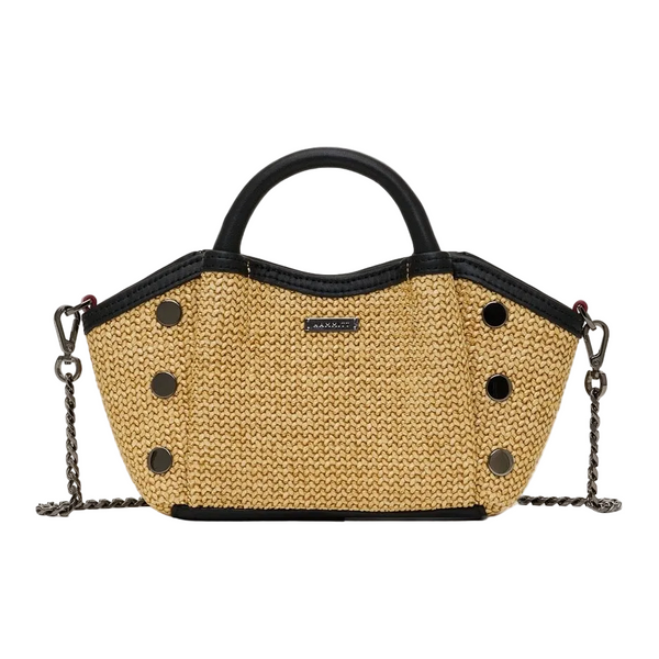 Hammitt Paul Mini-Noir Smooth Raffia Bag