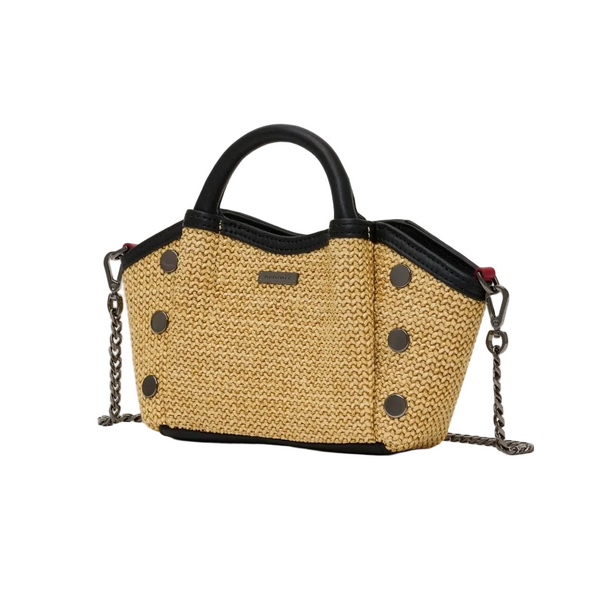 Hammitt Paul Mini-Noir Smooth Raffia Bag