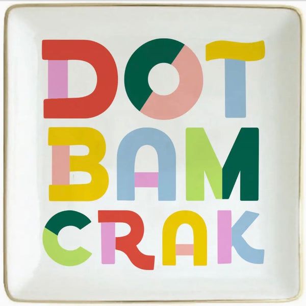 Dot Bam Crack Mahjong Ceramic Trinket Tray