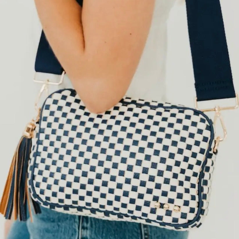 Willow Woven Camera Crossbody Bag