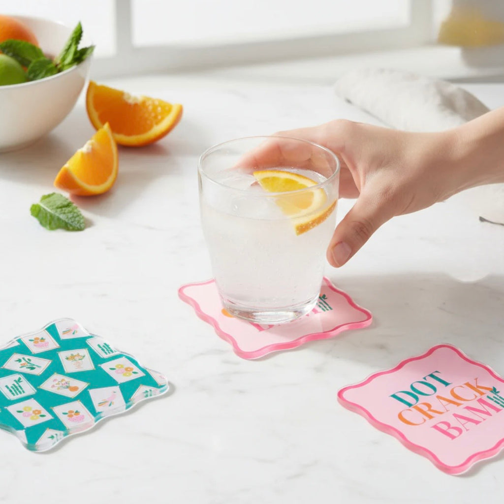 Mahjong Table Talk Acrylic Coaster Set