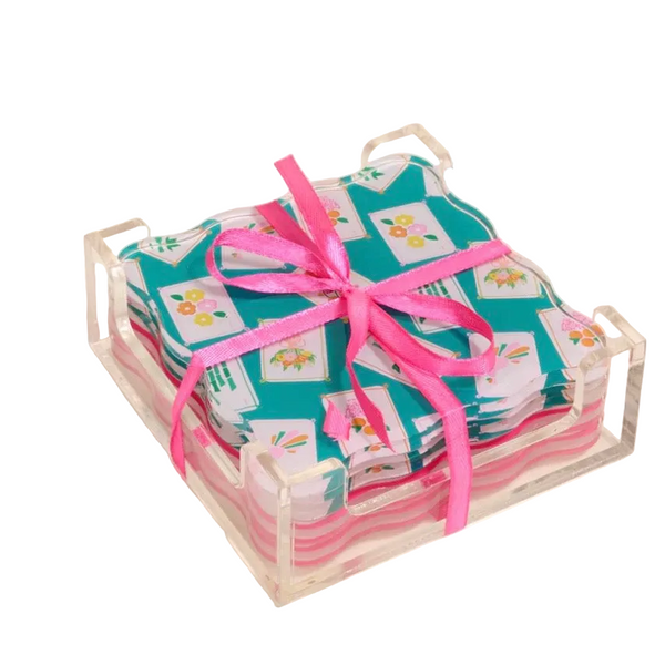 Mahjong Table Talk Acrylic Coaster Set
