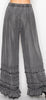 Boho Tiered Chambray Wide Leg Palazzo Pants