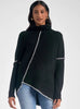 Oversized Stitched Asymmetrical Turtleneck Sweater