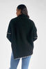 Oversized Stitched Asymmetrical Turtleneck Sweater