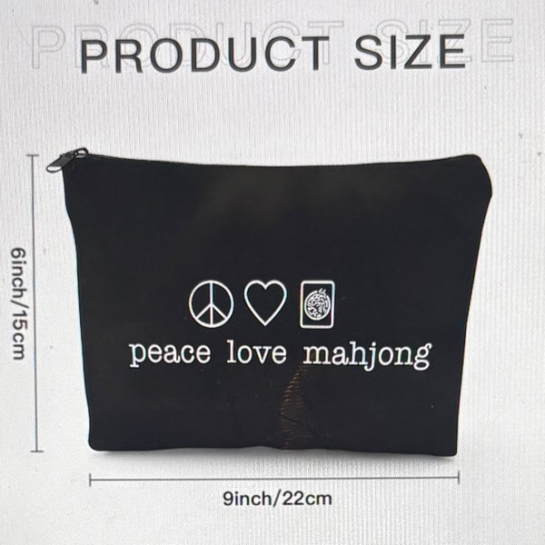 Peace Love Mahjong Zip Pouch