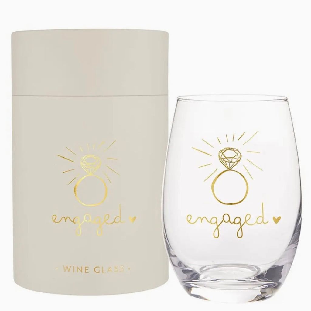 Engaged Stemless Wine Glass