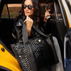 Think Royln Jetset Wingman Black Patent Moto Bag