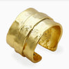 Hammered Wide Band Ring-24 Gold Plated
