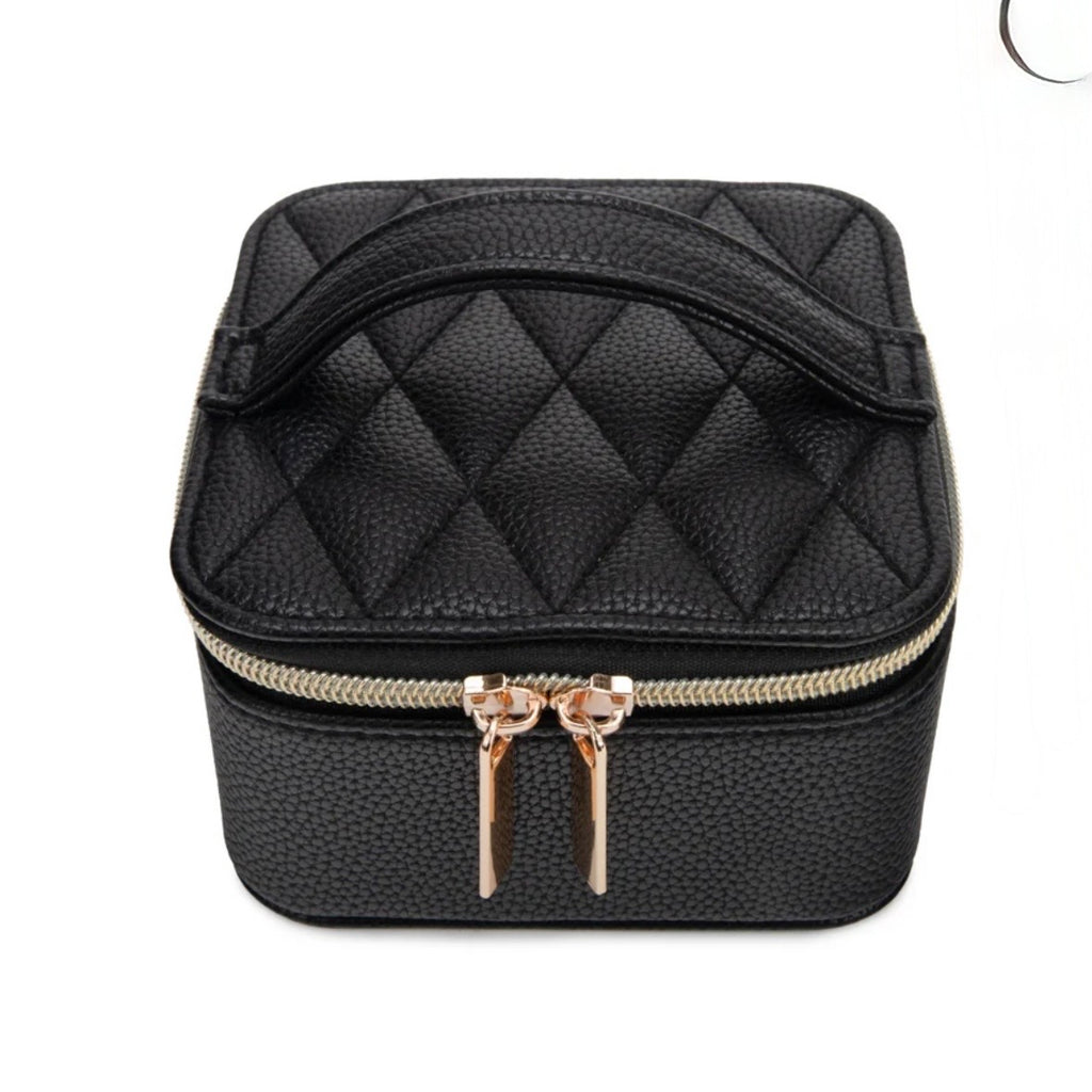 Leah Quilted Travel Jewelry Case With Pouch