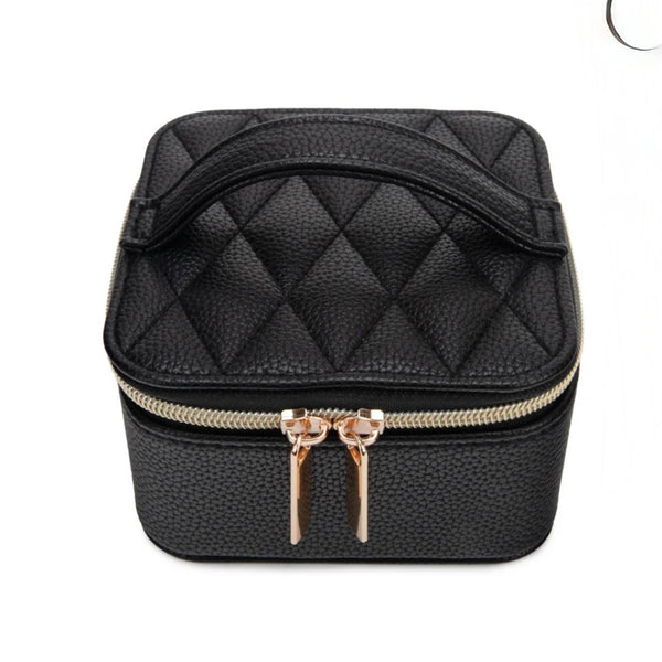 Leah Quilted Travel Jewelry Case With Pouch