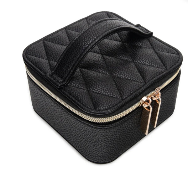 Leah Quilted Travel Jewelry Case With Pouch