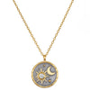 White Topaz Sun/Moon April Birthstone Necklace
