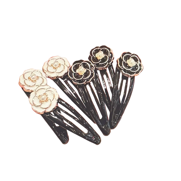 Black Or White Flower Hairpins
