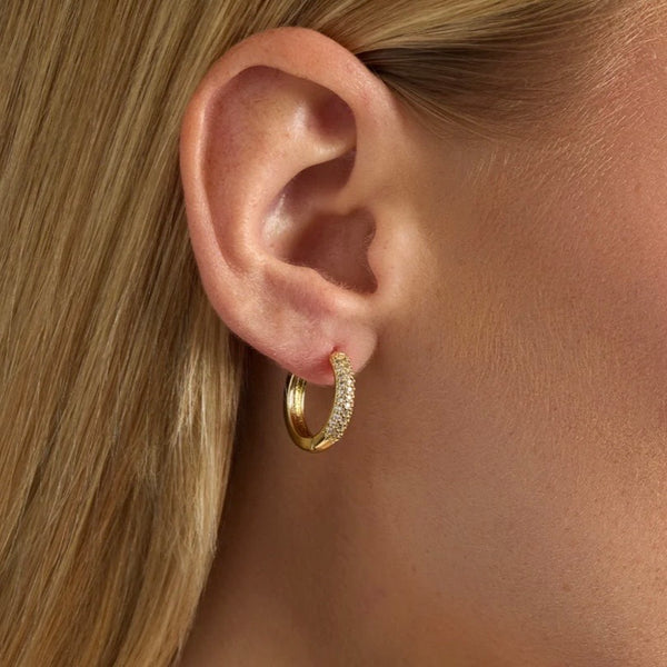 Pretty Gold CZ Hoop