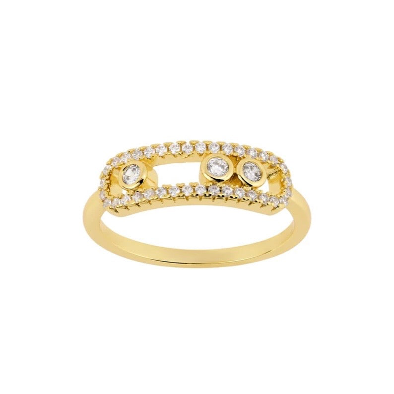 CZ Paperclip Band Ring