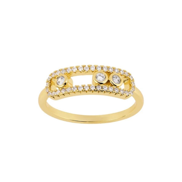 CZ Paperclip Band Ring