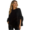 Cable Knit Cashmere Blend Poncho with Fox Fur Trim