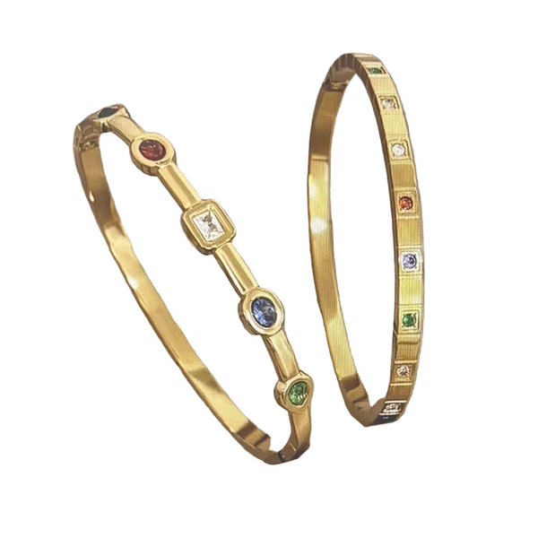 Gold Crystal Bangles