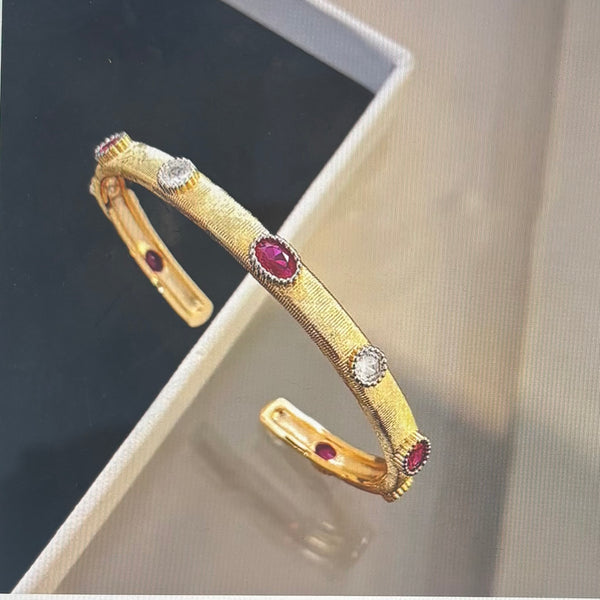Gold-Tone Textured Cuff Bracelet