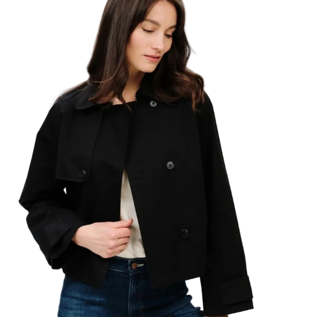 Six/Fifty Arden Trench Coat In Black