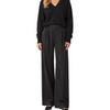 Elan Black Satin Wide Leg Trouser